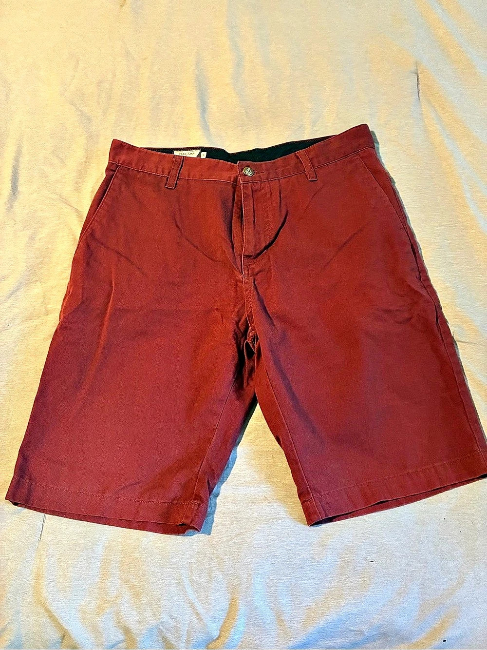 Volcom Modern Stretch Chino Shorts Red Waist 31